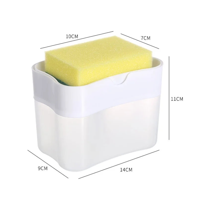 Dish Soap Dispenser for Kitchen,Liquid Soap Dispenser,Kitchen Soap Dispenser with Sponge Holder,Sponge Caddy,Soap Pump Dispenser