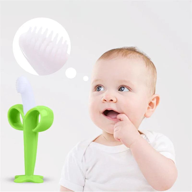 Baby Silicone Training Toothbrush BPA Free Baby Toys Teething Ring Baby Chewinggift for Infant Baby Accessories Teether Silicone