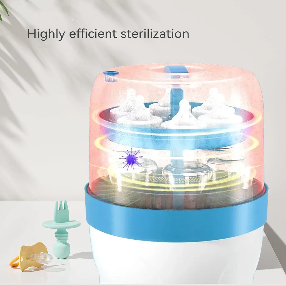Large Capacity 0-6M Baby Feeding Bottle Sterilizers with Automatic Power off Control Baby Accessories Baby Accessories EU Plug
