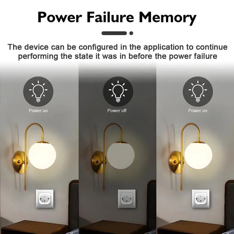 Tuya Wifi Smart Plug 16A/20A EU Smart Socket with Power Monitoring Timing Function Voice Control via Alexa Google Home Yandex
