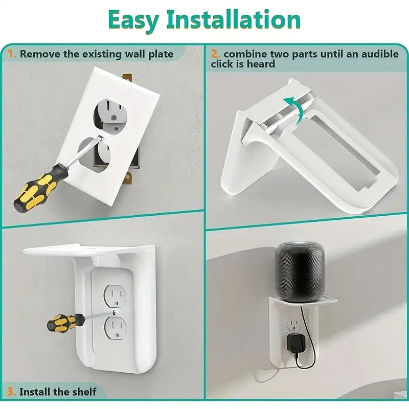 Socket Rack Wall Rack Decorative Socket Smart Home Speaker Rack Mobile Phone Charging Rack Wall Storage Rack Socket Storage Rack