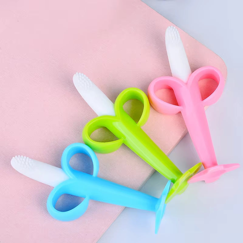 Baby Silicone Training Toothbrush BPA Free Baby Toys Teething Ring Baby Chewinggift for Infant Baby Accessories Teether Silicone