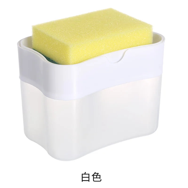 Dish Soap Dispenser for Kitchen,Liquid Soap Dispenser,Kitchen Soap Dispenser with Sponge Holder,Sponge Caddy,Soap Pump Dispenser