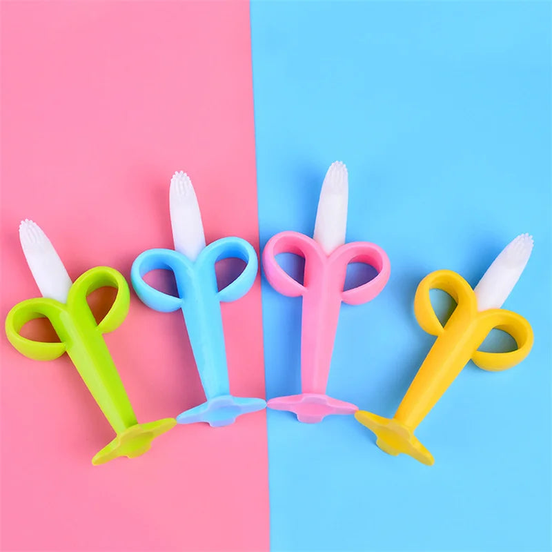 Baby Silicone Training Toothbrush BPA Free Baby Toys Teething Ring Baby Chewinggift for Infant Baby Accessories Teether Silicone