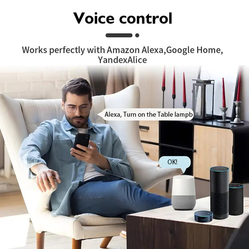 Tuya Wifi Smart Plug 16A/20A EU Smart Socket with Power Monitoring Timing Function Voice Control via Alexa Google Home Yandex