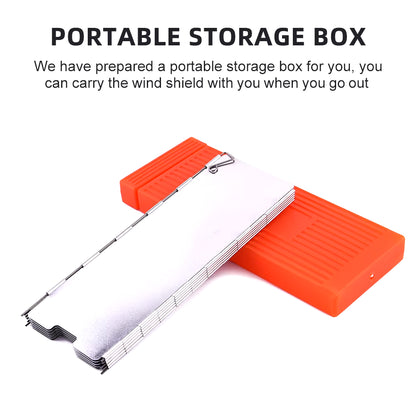 Camping Portable 9/10 Plates Stove Wind Shield Folding Outdoor Picnic BBQ Gas Burner Windproof Screen Guard Cookware Supplies
